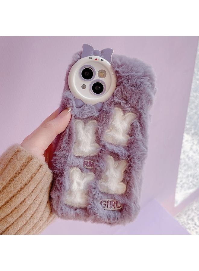 S-TOP Case For iPhone 15 Plush Cute Rabbit Full Coverage Phone Case - Image 1