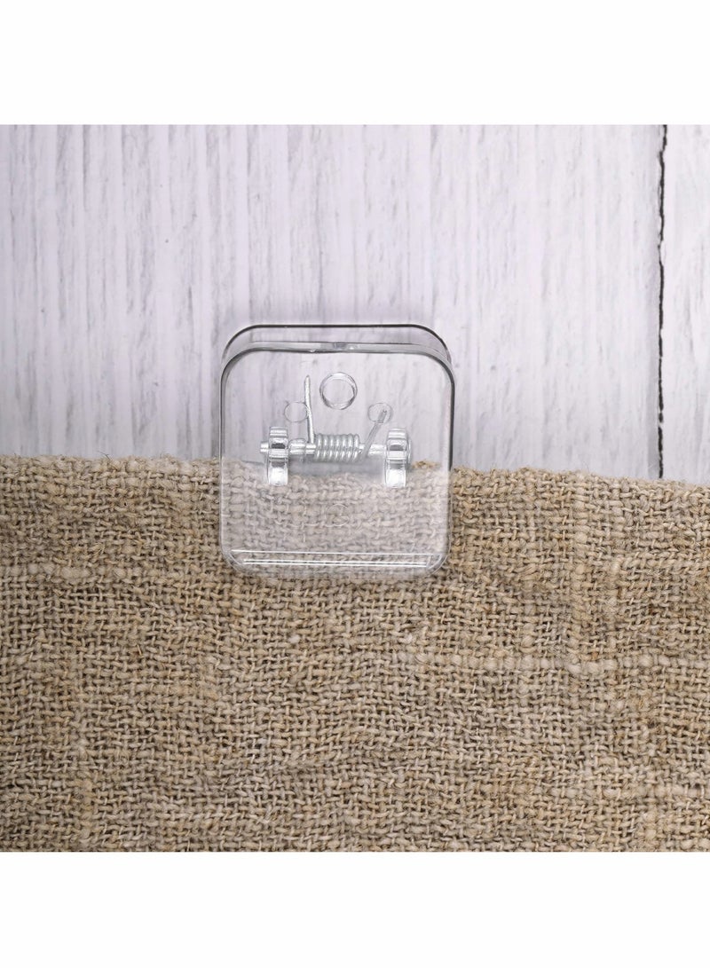 SYOSI Self Adhesive Clips, Tapestry Hangers, Wall Clips, Shower Curtain Clips, Photo Clips for Paper Flag Hanger Double-Sided Adhesive Spring Clips for Teachers, Poster and Home Office Rope(Clear,12 Pcs) - Image 5