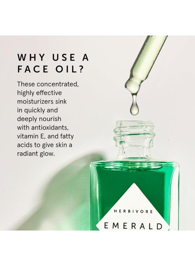 هيربافور هيربيفور إميرالد زيت التوهج المرطّب العميق للوجه – زيت ترطيب وتهدئة للبشرة، نباتي وخالٍ من القسوة على الحيوانات، 30 مل (1 أونصة) - Image 4