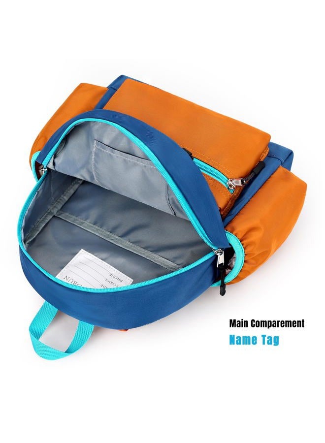 STEAMEDBUN Toddler Backpack for Boys 2-4: Preschool Kindergarten Backpack - Kids backpack for Boys Girls, Light Blue&dark Orange, SMALL - Age 6-8 (15"H), Travel Backpacks - Image 4
