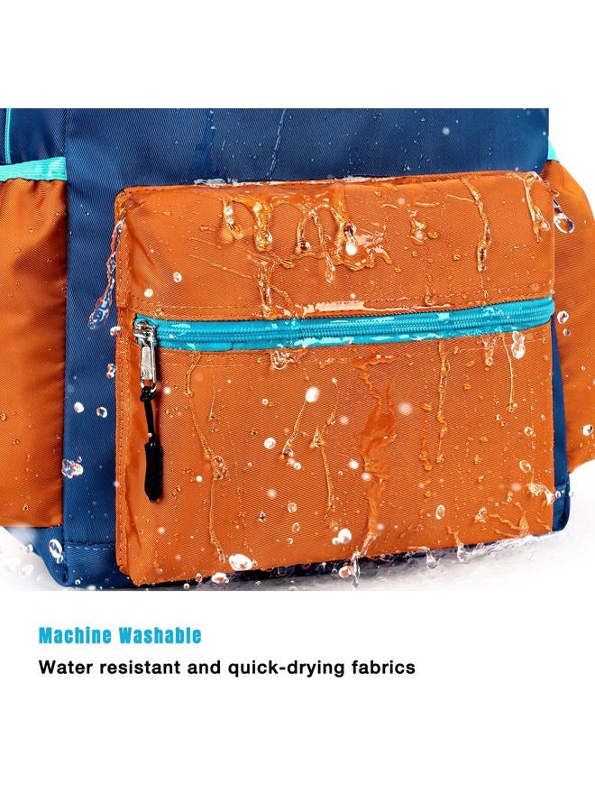 STEAMEDBUN Toddler Backpack for Boys 2-4: Preschool Kindergarten Backpack - Kids backpack for Boys Girls, Light Blue&dark Orange, SMALL - Age 6-8 (15"H), Travel Backpacks - Image 5