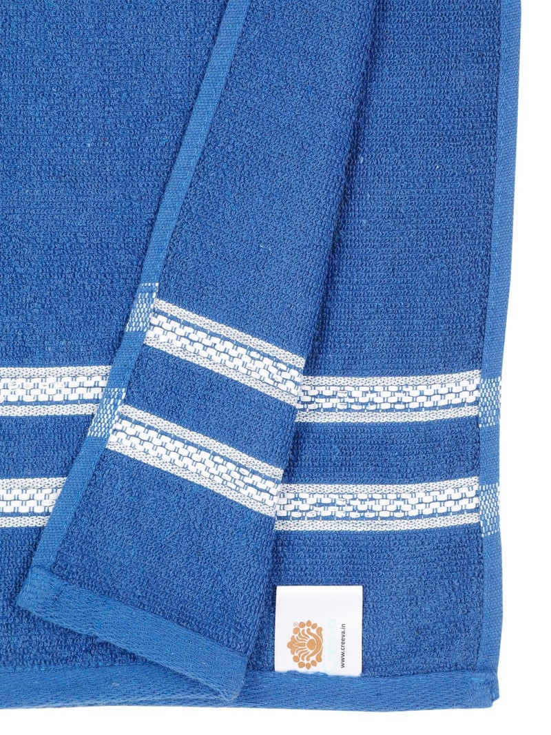 CREEVA Comfort Living Cotton Bath Towel Set of 2, 410 GSM, 70x140 cm - Royal Blue Duo - Image 4