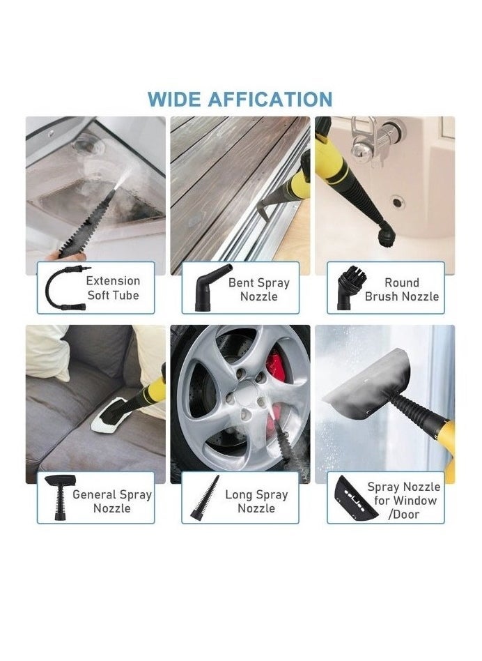 Denx 1200W Multifunctional High Temperature Handheld Steam Cleaner With 9 Accessories Suitable For Kitchen Sofa Bathroom Window - Image 5