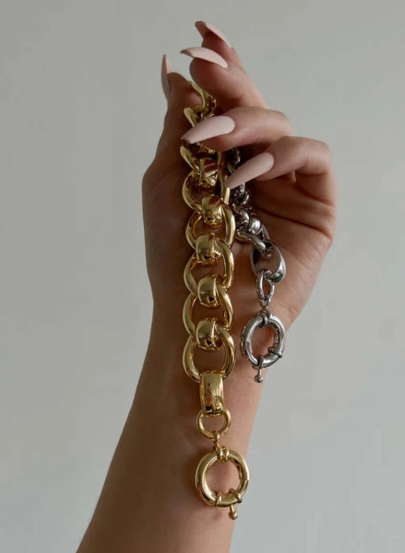 LUV AJ Lola Oversized Chain Bracelet-Gold
