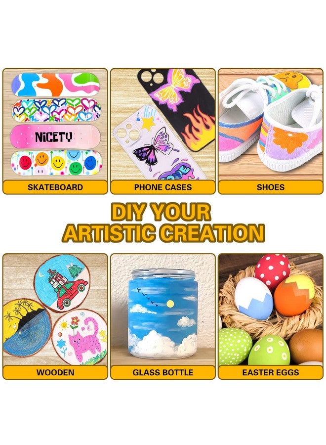 NICETY 72 Colors Acrylic Paint Pens Paint Markers, Extra Fine Tip Point Acrylic Paint Pens for Rock Painting, Canvas, Wood, Ceramic, Glass, Stone, Fabric, DIY Crafts & Art Supplies - Image 3
