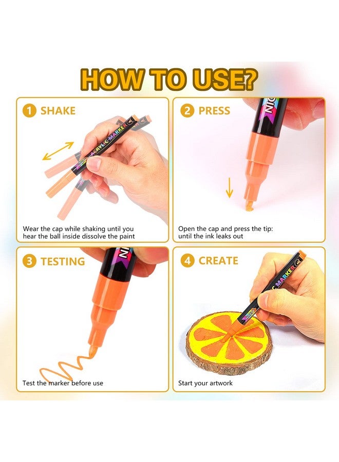 NICETY 72 Colors Acrylic Paint Pens Paint Markers, Extra Fine Tip Point Acrylic Paint Pens for Rock Painting, Canvas, Wood, Ceramic, Glass, Stone, Fabric, DIY Crafts & Art Supplies - Image 4