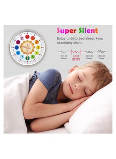 Generic Learning Clock for Kids Telling Time Teaching Clock Kids Room Wall Decor Silent Non Ticking Analog Battery Operated Learning Clock for Kids Room Bedrooms Playroom School  - Image 3