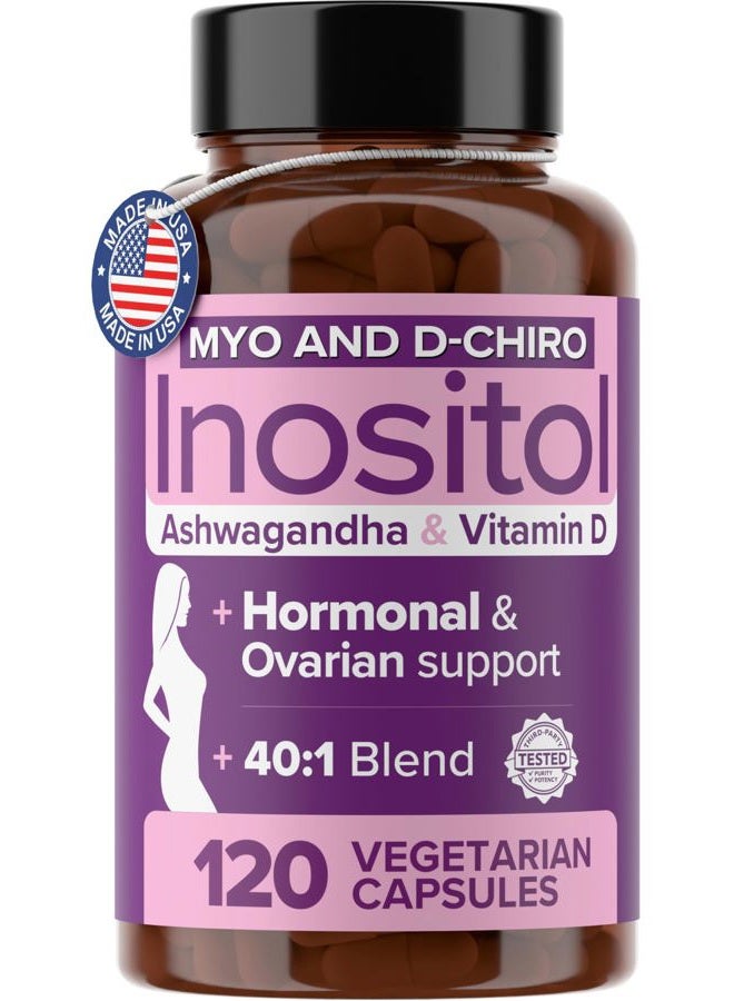 Intimate Rose مكمل ميو إينوزيتول ودي-كيرو إينوزيتول للنساء - توازن الهرمونات ودعم المبايض للنساء - نسبة مثالية 40:1، فيتامين د3 + أشواغاندا - Image 2