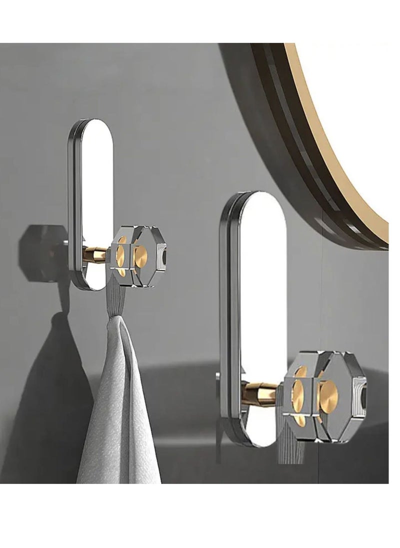 Zalcoon Golden Cloth Hook for bathroom, kitchen, (Round Hook) Towel robe Hook, Stainless Steel, With Marble Oval Plate Heavy Duty Wall Mounted Robe Hooks, Bathroom Organizer (Pack of 2)  - Image 5