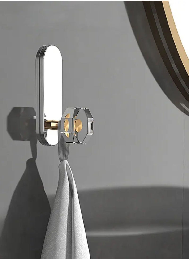 Zalcoon Golden Cloth Hook for bathroom, kitchen, (Round Hook) Towel robe Hook, Stainless Steel, With Marble Oval Plate Heavy Duty Wall Mounted Robe Hooks, Bathroom Organizer (Pack of 2)  - Image 4