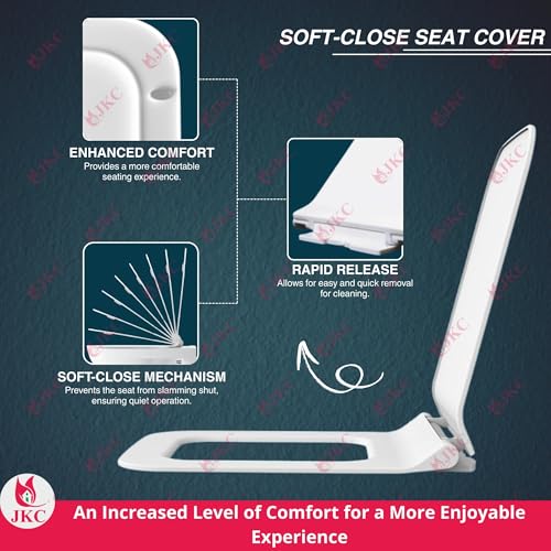 JKC Polypropylene Soft-Closing Toilet Seat Cover for Western Toilet/Kamod - Glossy White Slimfit (Tranquil Seat) - Image 4