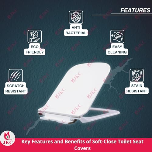 JKC Polypropylene Soft-Closing Toilet Seat Cover for Western Toilet/Kamod - Glossy White Slimfit (Tranquil Seat) - Image 3