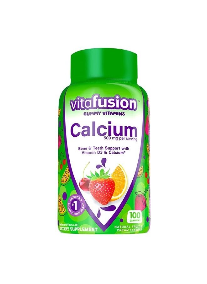 Vitafusion - vitafusion Chewable Calcium Gummy Vitamins for Bone and Teeth Support, Fruit and Cream Flavored, America's Number 1 Gummy Vitamin Brand, 50 Day Supply, 100 Count - Image 1