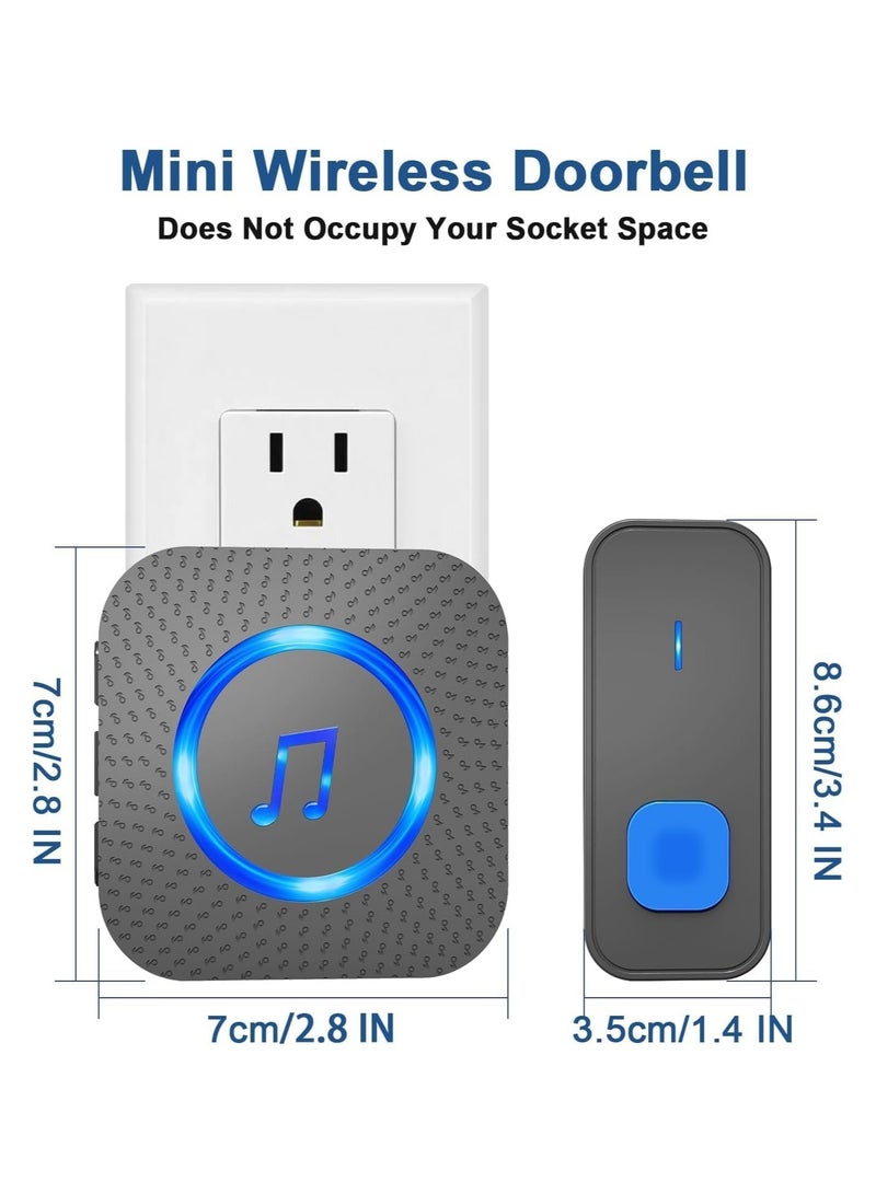 PINZY Wireless Doorbell with 2 receiver 2 Buttons,IP55 Waterproof Doorbell,1300 FT/400M Remote Doorbell,55 Chimes 5 Volume,Colorful LED Flashing,110 db Loud Volume,For Home/Classroom  - Image 2
