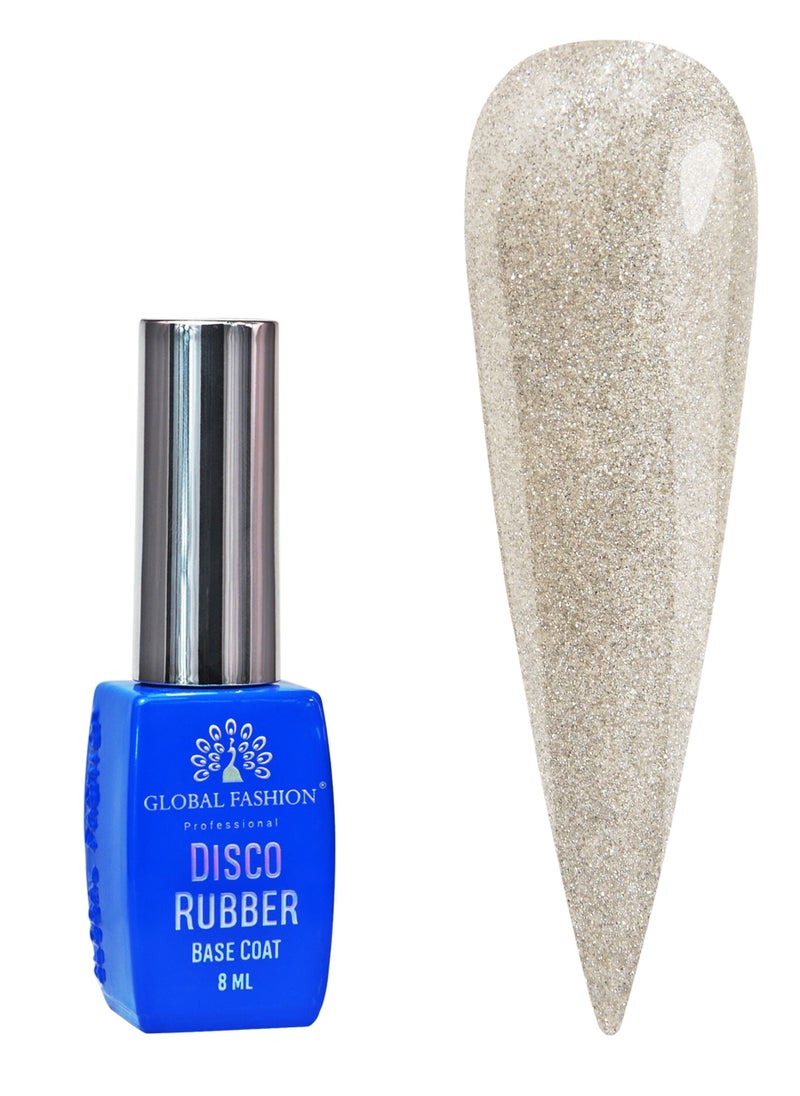 GLOBAL FASHION Global Fashion Disco Reflective Rubber Base - 8ml | Long-Lasting Shine for Nail Art | Shade (06)  - Image 1