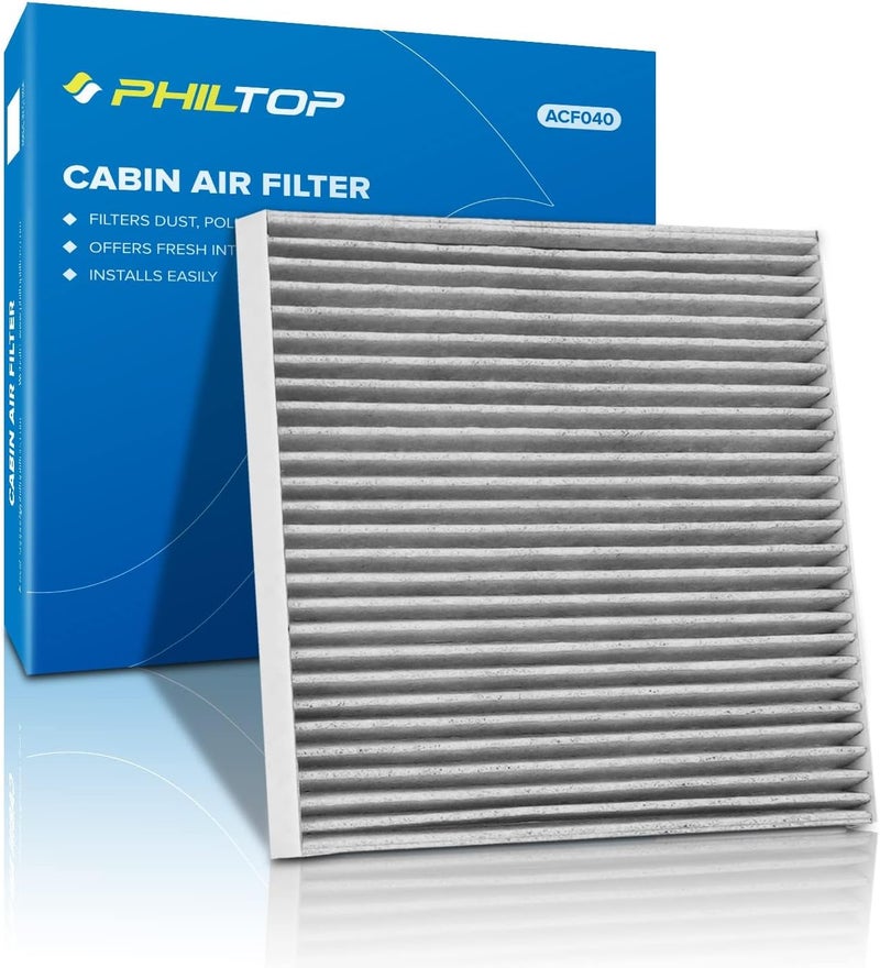 PHILTOP فلتر هواء المقصورة، متوافق مع CF12237 2012-2019 فيرسا 1.6 لتر، 2014-2018 فيرسا نوت، 2017-2021 NV200 (بعد 01/10/2017)، 2015-2019 ميكرا فلتر مقصورة متميز مع فلتر كربون نشط - Image 1