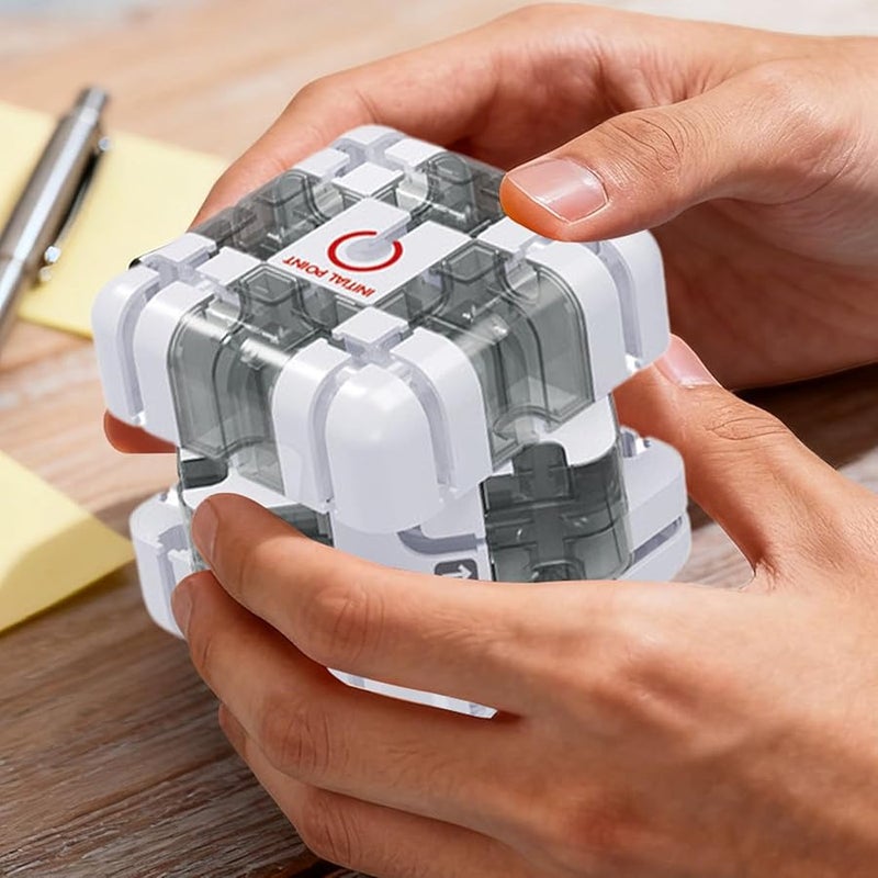 مكعب متاهة ثلاثي الأبعاد أبيض لغز دماغي لعبة إدراك مكاني للبالغين والمراهقين والأطفال - Image 4