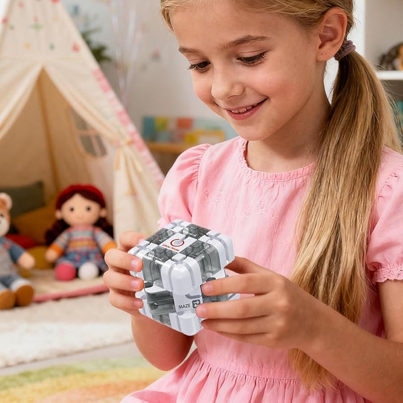 مكعب متاهة ثلاثي الأبعاد أبيض لغز دماغي لعبة إدراك مكاني للبالغين والمراهقين والأطفال - Image 3