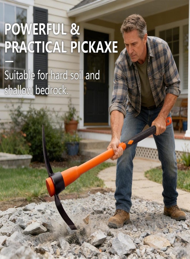 VNIMTI Pick Axe for Digging, Heavy Duty Pickaxe with Shock Absorbing Handle, 36 Inches - Image 5