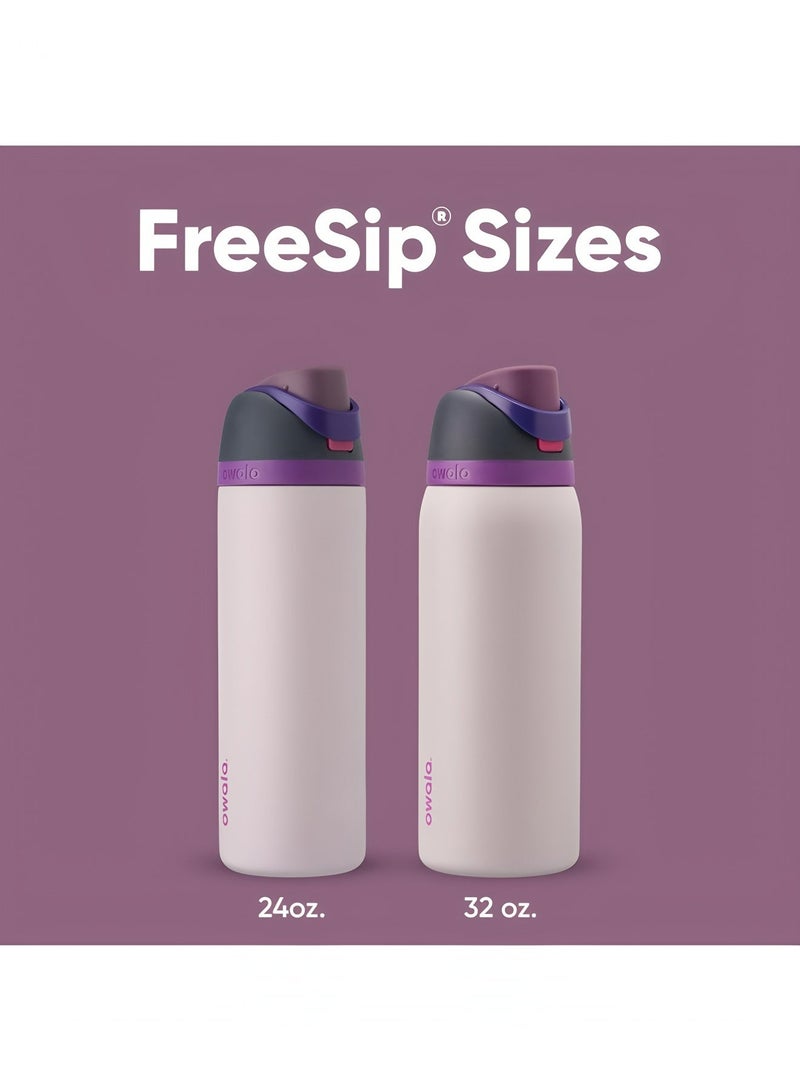 زجاجة مياه معزولة من الفولاذ المقاوم للصدأ من FreeSip مزودة بقشة للرياضة والسفر والمدرسة، خالية من مادة BPA (وردي، 32 أونصة) - Image 5