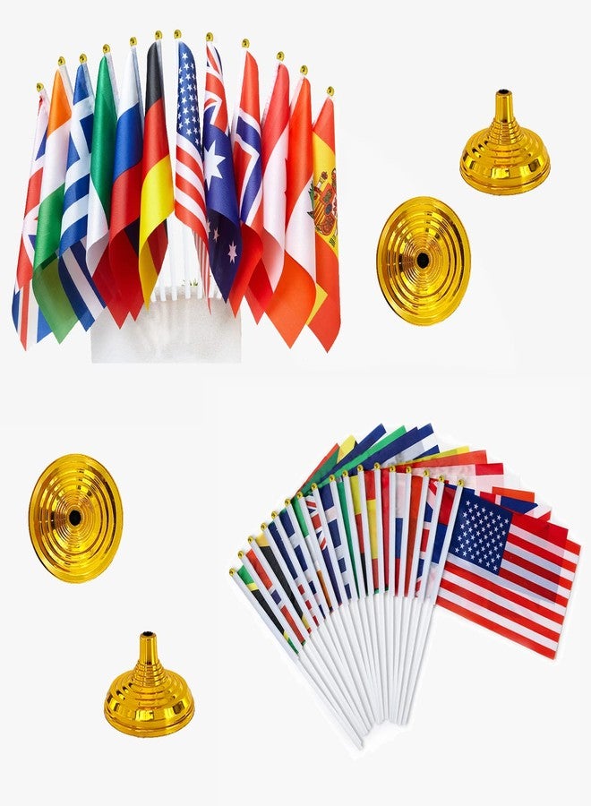 WXTWK 24 Pack Countries Flag World National Table Flag Small Mini Country Desk Flags With Stand Base,For Country Cup Sports Events Grand Opening Party Festival Decorations - Image 2