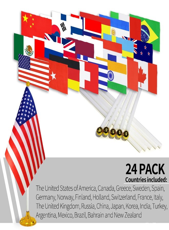 WXTWK 24 Pack Countries Flag World National Table Flag Small Mini Country Desk Flags With Stand Base,For Country Cup Sports Events Grand Opening Party Festival Decorations - Image 5