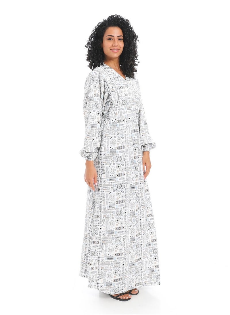 Generic Women's cross-body dress - White and Black  - Image 3