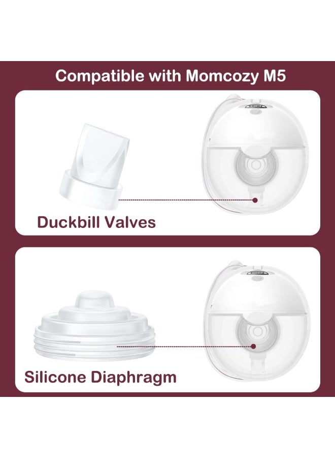 6 قطع صمامات البط و 4 قطع الحجاب الحاجز لمضخة الثدي Momcozy M5 القابلة للارتداء ، ملحقات استبدال مضخة الثدي متوافقة مع Momcozy M5 ، ملحقات الرضاعة الطبيعية الأساسية - Image 2
