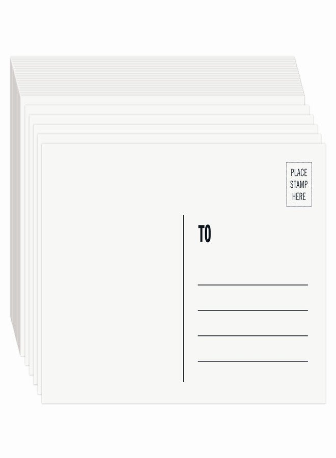 Pinovk Blank Postcards for Mailing - Pinovk 100 Pcs White 4x6, Mailable Postcards Set Make Your Own Printable Postcards 300gsm/14pt Postcard Paper Cardstock for DIY Mailing Christmas Thanksgiving Painting - Image 1