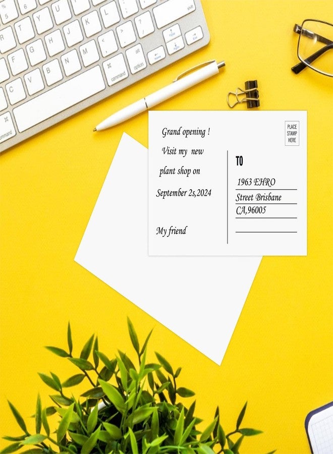 Pinovk Blank Postcards for Mailing - Pinovk 100 Pcs White 4x6, Mailable Postcards Set Make Your Own Printable Postcards 300gsm/14pt Postcard Paper Cardstock for DIY Mailing Christmas Thanksgiving Painting - Image 3