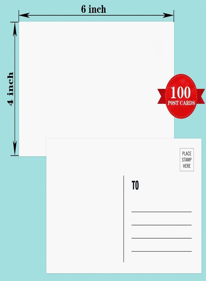 Pinovk Blank Postcards for Mailing - Pinovk 100 Pcs White 4x6, Mailable Postcards Set Make Your Own Printable Postcards 300gsm/14pt Postcard Paper Cardstock for DIY Mailing Christmas Thanksgiving Painting - Image 2