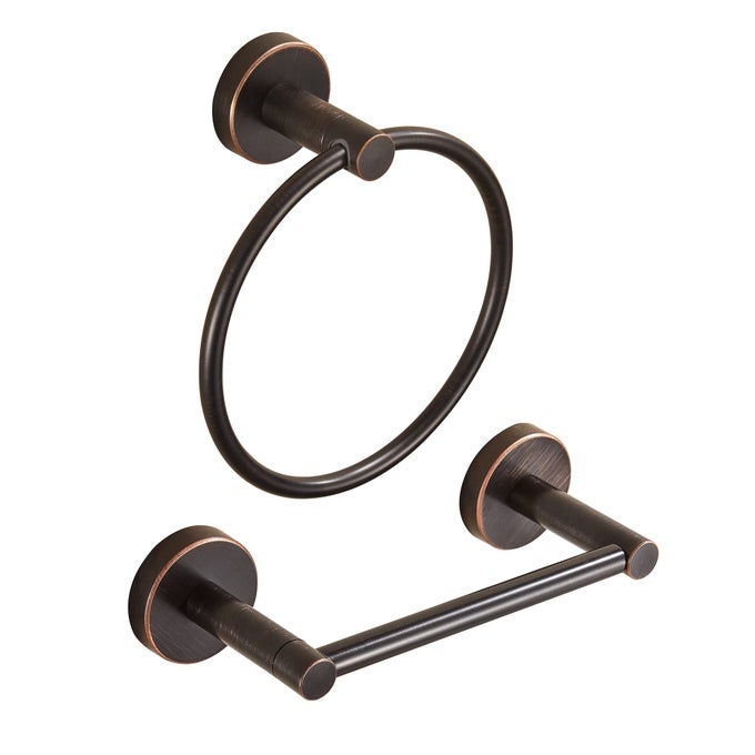 BRONZE TOILET PAPER HOLDER TOWEL RINGOIL RUBBED BATHROOM HARDWARE SETHAND TOWEL HOLDER WALL MOUNT TISSUE ROLL HOLDER WITH DOUBLE POST BATH ACCESSORIES SUS304 STAINLESS STEEL 2PC