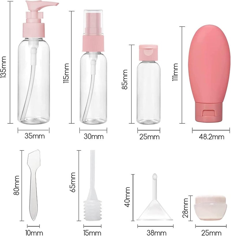 Nibbler 10 Pcs Travel Bottle Kit for Toiletries, Leak Proof Size Bottles, Refillable, Empty Bottles Set for Lotion Shampoo Conditioner Liquid, BPA Free - Image 2