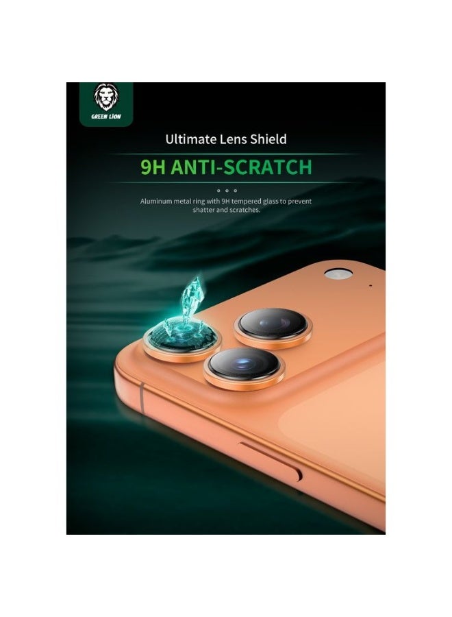 GREEN LION iPhone 17 Pro, Pro max HD Plus Camera Lens / Ultra-Clear Lenses / 9H Durable Glass / Anti-Fingerprint / Shatter Protection / Water Resistant / HD Clarity - Orange Titanium - Image 2