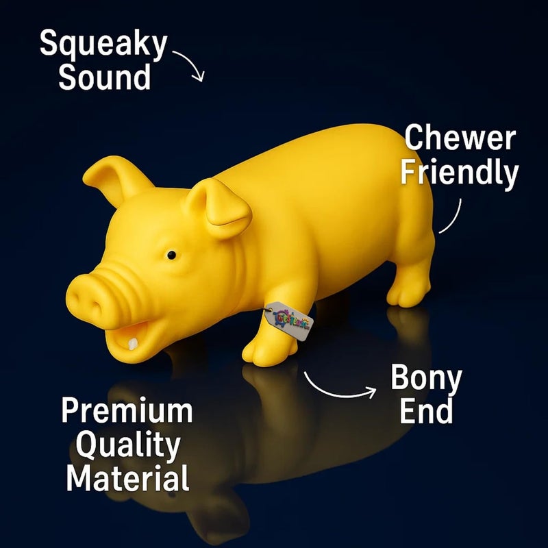 Western Era Pig Squeaky Dog Toy | Durable Pink Pig Latex Toy for Dogs | Soft & Chewable Animal Sound | Great for Play, Fetch, Training | Fun Farm Animal Design for Puppies & Adult Dogs (Type 3) - Image 5