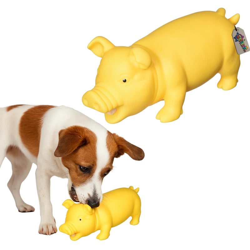 Western Era Pig Squeaky Dog Toy | Durable Pink Pig Latex Toy for Dogs | Soft & Chewable Animal Sound | Great for Play, Fetch, Training | Fun Farm Animal Design for Puppies & Adult Dogs (Type 3) - Image 1