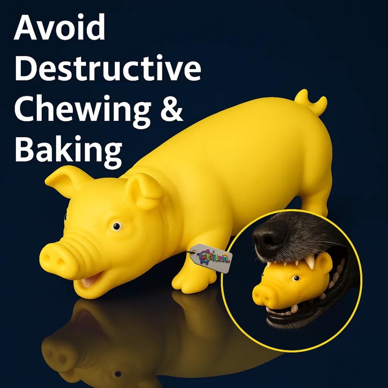 Western Era Pig Squeaky Dog Toy | Durable Pink Pig Latex Toy for Dogs | Soft & Chewable Animal Sound | Great for Play, Fetch, Training | Fun Farm Animal Design for Puppies & Adult Dogs (Type 3) - Image 4