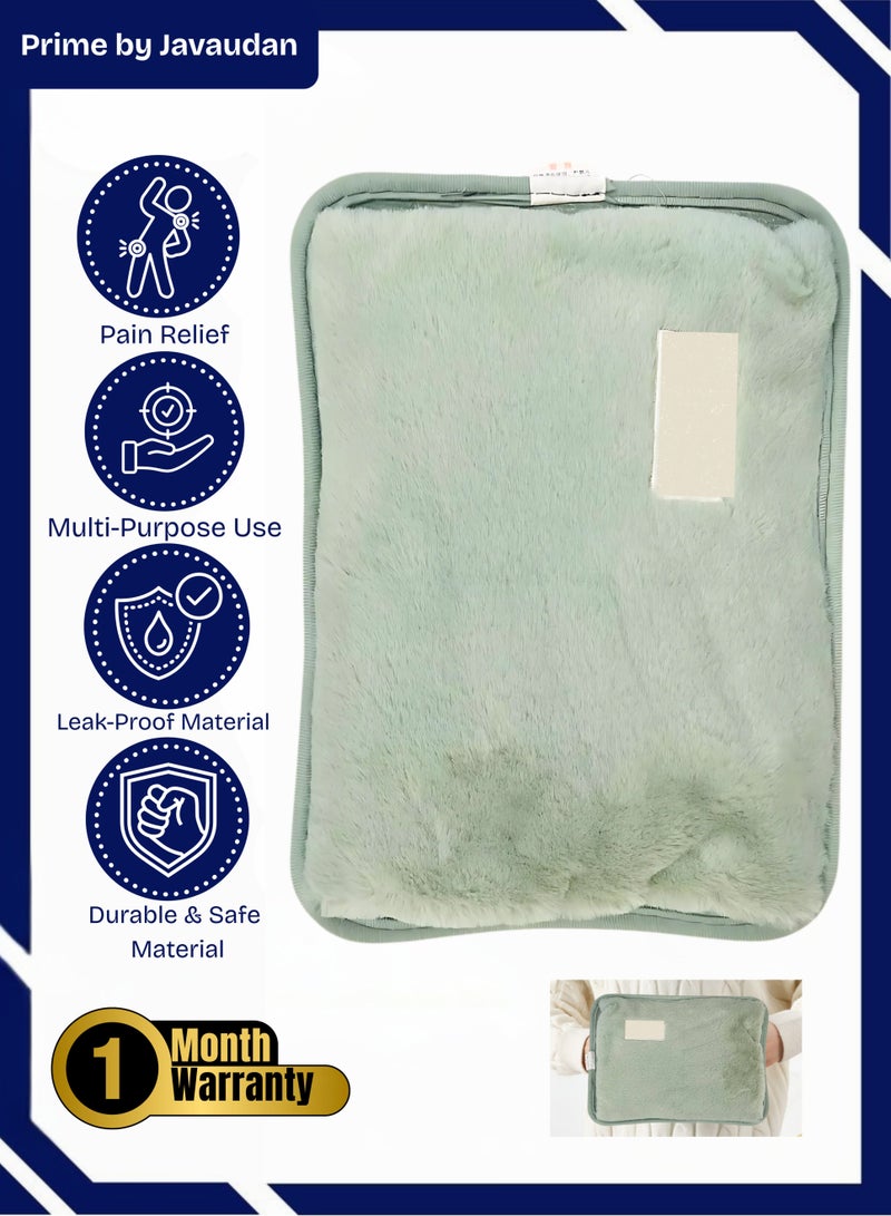 برايم بي جافاودان حقيبة ماء ساخن كهربائية قابلة لإعادة الشحن مع غطاء من الصوف لتخفيف آلام التشنجات والرقبة والكتفين وحقيبة العلاج الساخن وتدفئة اليدين والقدمين - Image 1