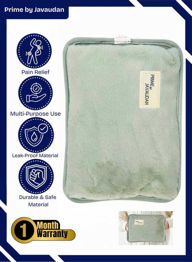 Prime by javaudan Rechargeable Electric Hot Water Bag with Fleece Cover | For Cramps, Neck & Shoulders Pain, Hot Therapy For Cold Hands & Feet - Image 1