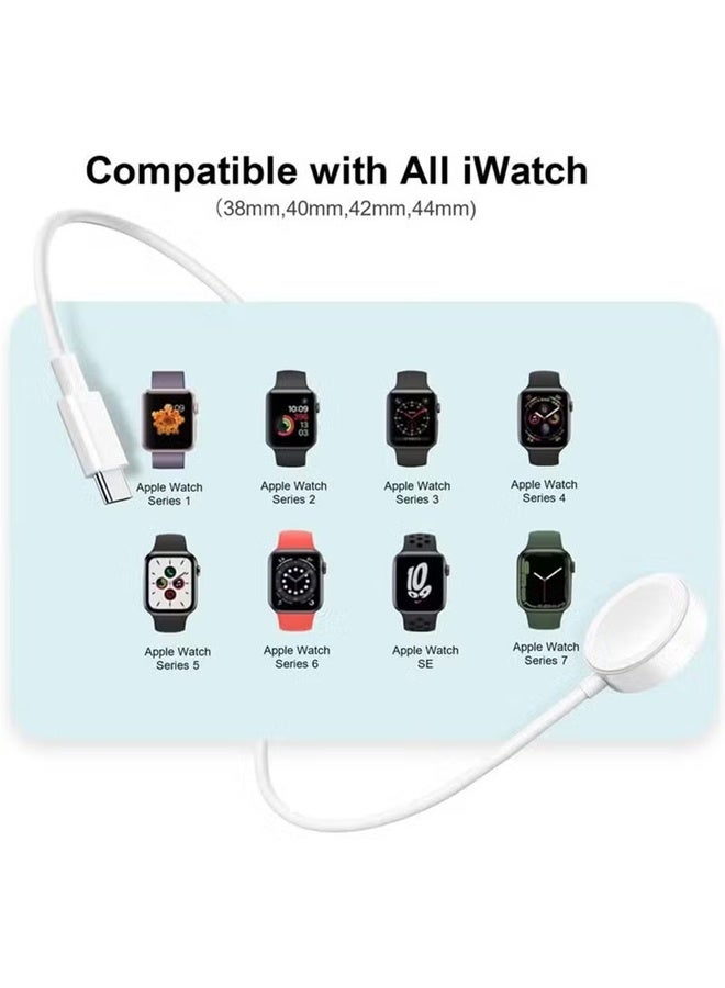 Upgraded for Apple Watch Magnetic Fast Charger to USB-C Cable (1m/Portable) Magnetic Wireless Charging Compatible with Apple Watch Series 8/7/6/SE/5/4/3/2/1 - Image 2