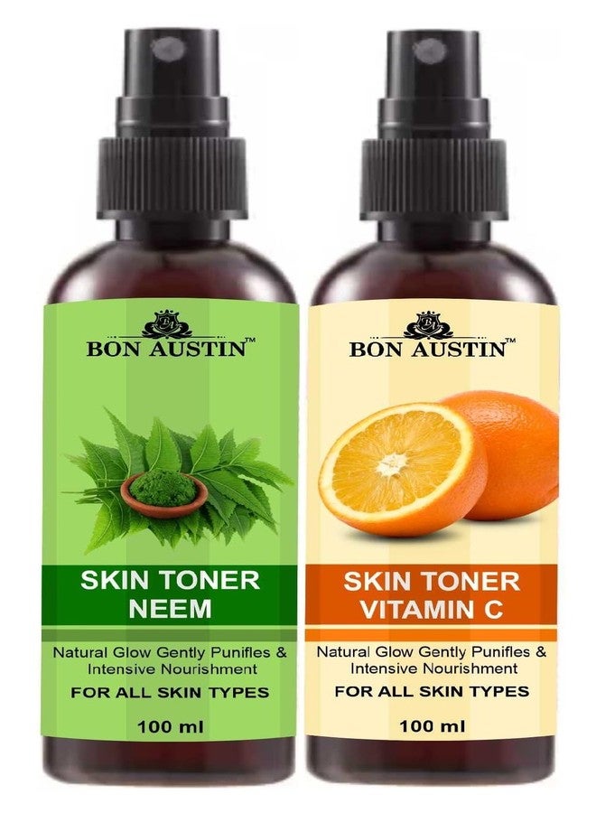 Bon Austin Neem toner 100ML & Vitamin C Face Toner 100ML Tightens Pores | Instantly Hydrates | Gaves Hydrating and Cleansing Skin Pack of 2 - Image 1
