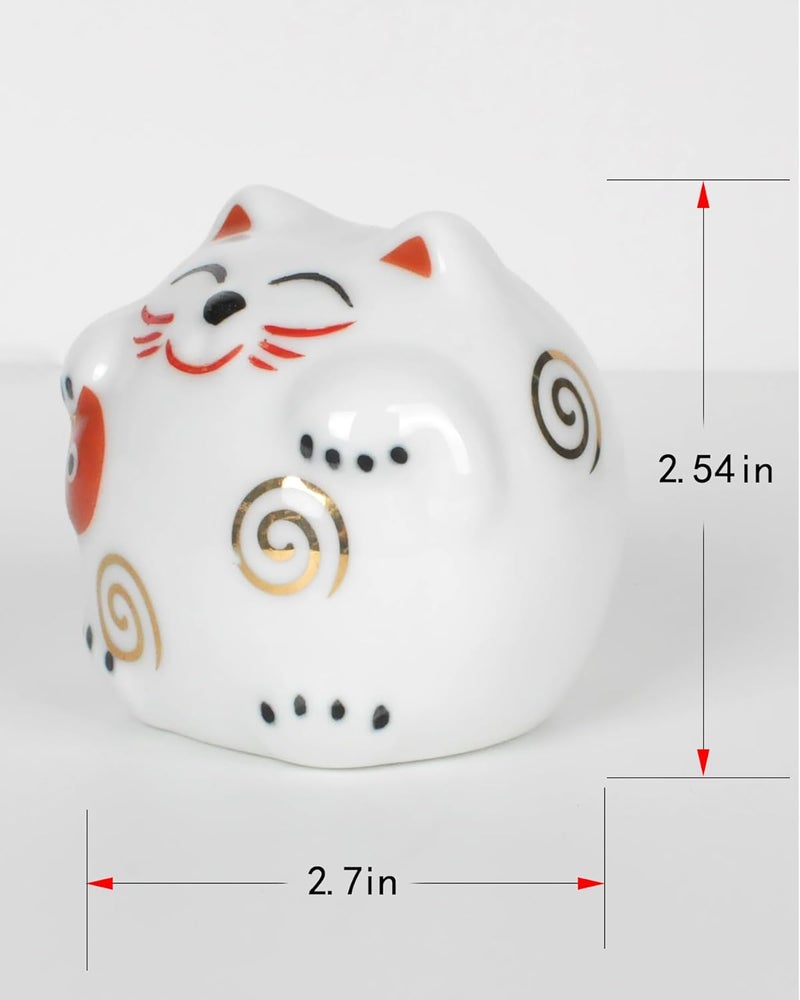 Filloman (2-pack) Charming Lucky Cat Ceramic Toilet Bolt Cover, Toilet Screw Cap with Cute Smiling Face Floor Bolt Replacement Accessory for Bathroom and Home Décor - Image 2