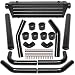 OBUYTO 28 x 7 x 25 Universal Intercooler Kit with Intercooler 25 8pcs Bent Pipes 6pcs Straight Couplers 2pcs 90 Degrees Elbow Couplers 16pcs Clamps Black - Image 2