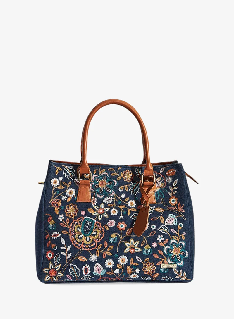 Chumbak Embroidered Tote | Batik Bloom