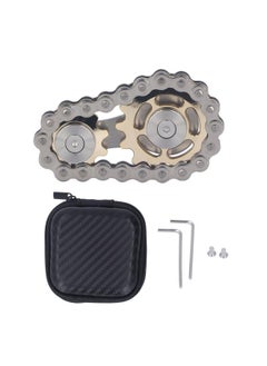 Metal Sprockets Chains Decompression Toy Stress Relief Keep Focusing Fingertip Bike Chain Gears Sensory Gold Silver