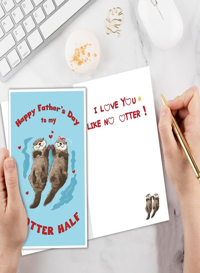 MQMRYeto Cute Fathers Day Card from Wife, Lovely Father's Day Gift for Husband,Happy Fathers Day to my Otter Half,Romantic Gift Idea for Men - Image 2