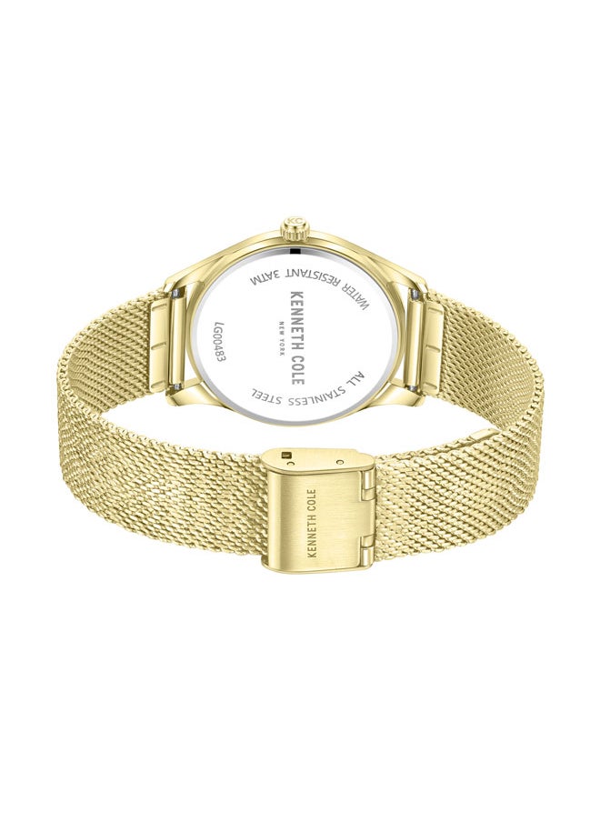 Kenneth Cole New York 34mm Analog Women's Watch with Gold Stainless Steel Bracelet  - Image 3