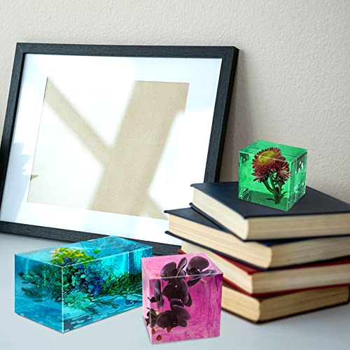 FineGood 8 Pcs Cube Cuboid Resin Molds, FineGood Clear Resin Mold Silicone Square Rectangle Silicone Molds for Epoxy Resin DIY Crystal Epoxy Resin Molds for Decoration - Image 2