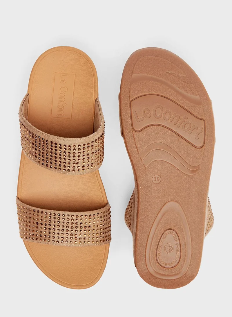 Le Confort Double Strap Wedge Sandal