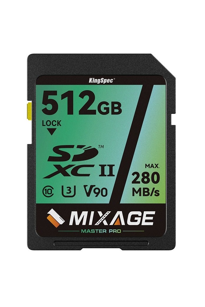 كينجس بيك بطاقة ذاكرة KingSpec Mixage SD سعة 512 جيجابايت من الفئة 10 V60 U3 UHS-II - بطاقة ذاكرة عالية السرعة SDXC سعة 512 جيجابايت لكاميرات 4K/8K وتسجيل الفيديو بطاقة ذاكرة SD سعة 512 جيجابايت من الفئة 10 V60/ U3 UHS-II - بطاقة ذاكرة عالية السرعة SDXC سعة 512 جيجابايت لكاميرات 4K/8K وتسجيل الفيديو - Image 1